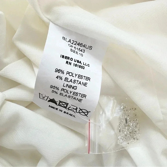 NWT Free People PatBO Velvet Blazer Mini Dress White Beaded Long Sleeve $1000 - Picture 9 of 16